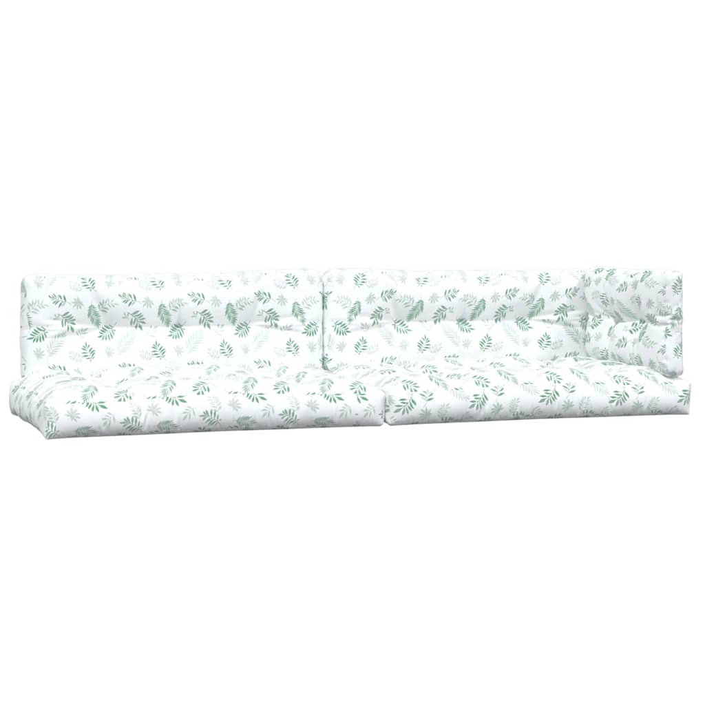 5 Piece Palette Cushions with Leaf Pattern Fabric