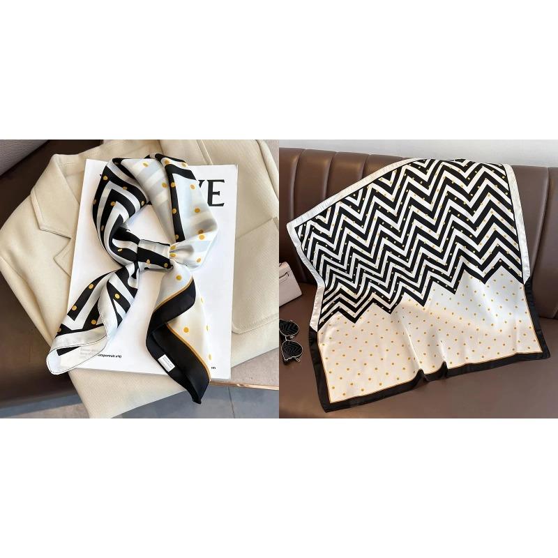 Lenço Quadrado de Seda Estampa Floral de Luxo Mulheres Lenço de Cetim Macio Faixa de Cabelo Lenço de Pescoço Cabeça Hijab Senhora Faixa de Cabelo Foulard Fita de Bolsa