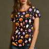 Women's Halloween Print Short Sleeve Neck Loose Fit T-Shirt for Party Casual Wear