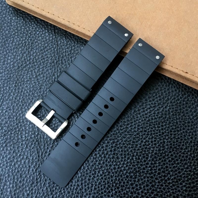 23mm Schwarz Braun Weiß Grau Gummi Silikon Uhrenarmband Für Cartier Santos Tank Nadel Schnalle Armbanduhr Armband Armbänder herren
