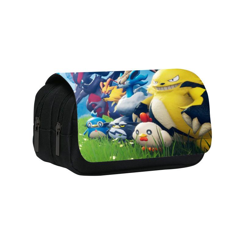 Palworld Mythical Creature Double Layer Nylon Pen Case For Students And School Supplies