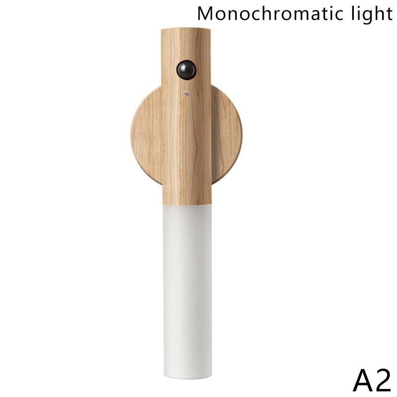 

Ночной светильник с индукцией человеческого тела из орехового дерева, светодиодный перезаряжаемый настенный светильник для коридора, съемный ночник