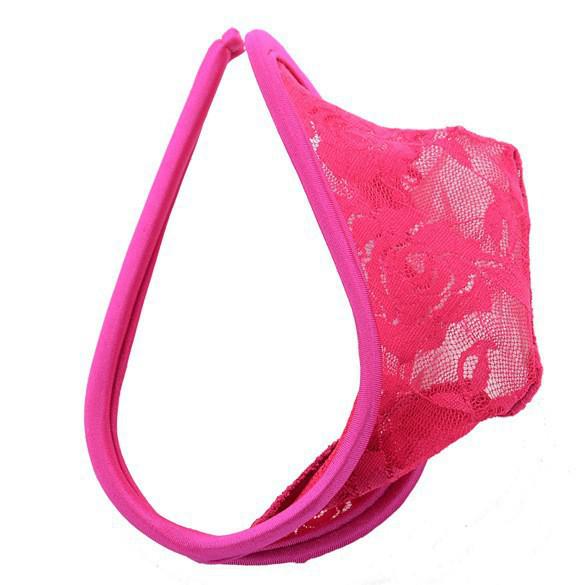 Cherry Temptation Men's Lace C-String Thong - Invisible Erotic Underwear