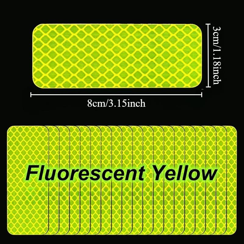 20PCS Ultra Bright Reflective Safety Sticker - Waterproof, Fluorescent Yellow-Green for Cars, Trucks, Bicycles and Motorcycles