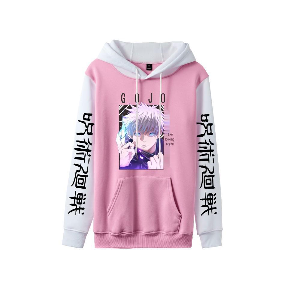 Jujutsu Kaisen Gojo Satoru & Inumaki Toge Colorblock Frühjahrs-Hoodie (Unisex, Europäische Größe)