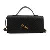 Spring and summer new woven soft leather dinner bag medieval baguette bag organ bag horizontal portable messenger bag women