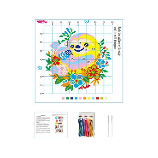 Embroidery Starter Kit for Beginners Cross Stitch Set with Floral Animal Landscape Patterns Pre-Printed Fabric Threads Needles Instructions DIY Craft