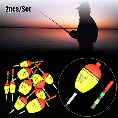 2pcs Hot Plastic Bobber Ball Boia Fishing Night Float Light Stick Eva Foam