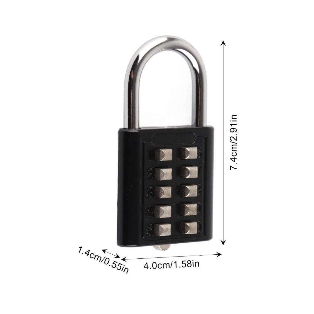 2 Stück 5-stelliger voreingestellter Code (Unveränderlich) Druckknopf-Zahlenkombinationsschloss Schwarz / Silberfarben Schlüsselloses Sicherheitsschloss