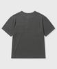 KIIMUIR [Crop] Heavy Cotton Roll-Up Henley Neck Short Sleeve T-Shirt_Charcoal