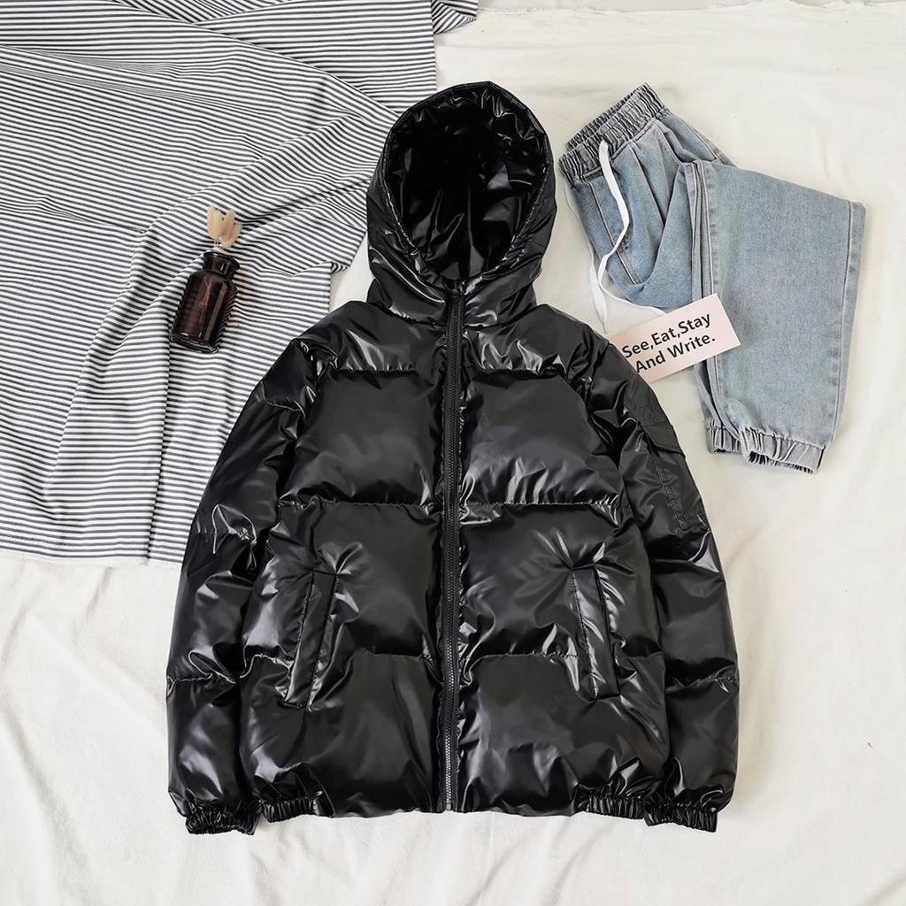 Men's Shiny Hooded Cotton Down Winter Coat - Youth Trendy Brand
