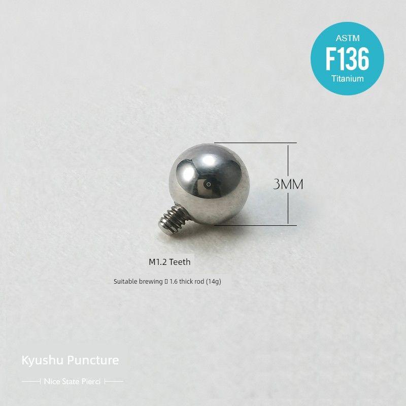 

Кюсю Прокол F136 Медицинский Титановый Сплав Шарик Внутренняя Спиральная Резьба Пусеты Лабрет Пирсинг Языка 2мм Запасной Декоративный Наконечник [1.2 coarse teeth] 3mm ball * for 1.6mm rod