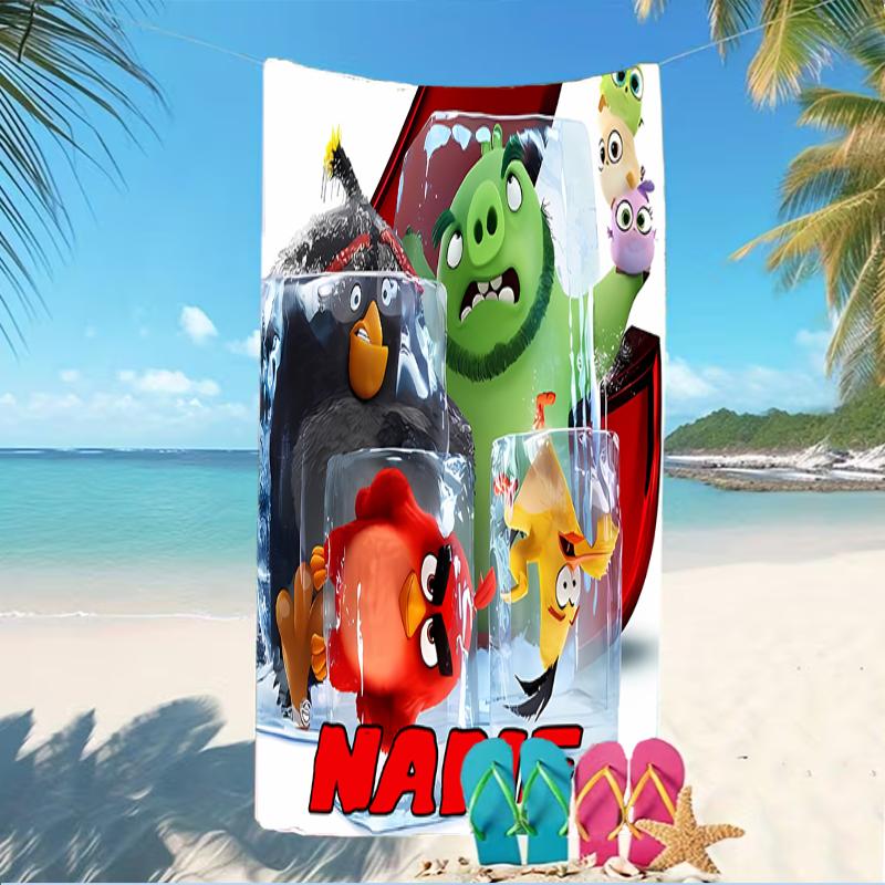 Customizable personalized beach towels Angry Birds game themed designs.Suitable for the beach, yoga, sports;ideal as beach accessories