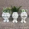 Muggly Ausdruck Statue Blumentopf – Lustige Muggle Ausdruck Skulptur – Harz Sukkulenten Topf – Schreibtisch Garten Dekoration