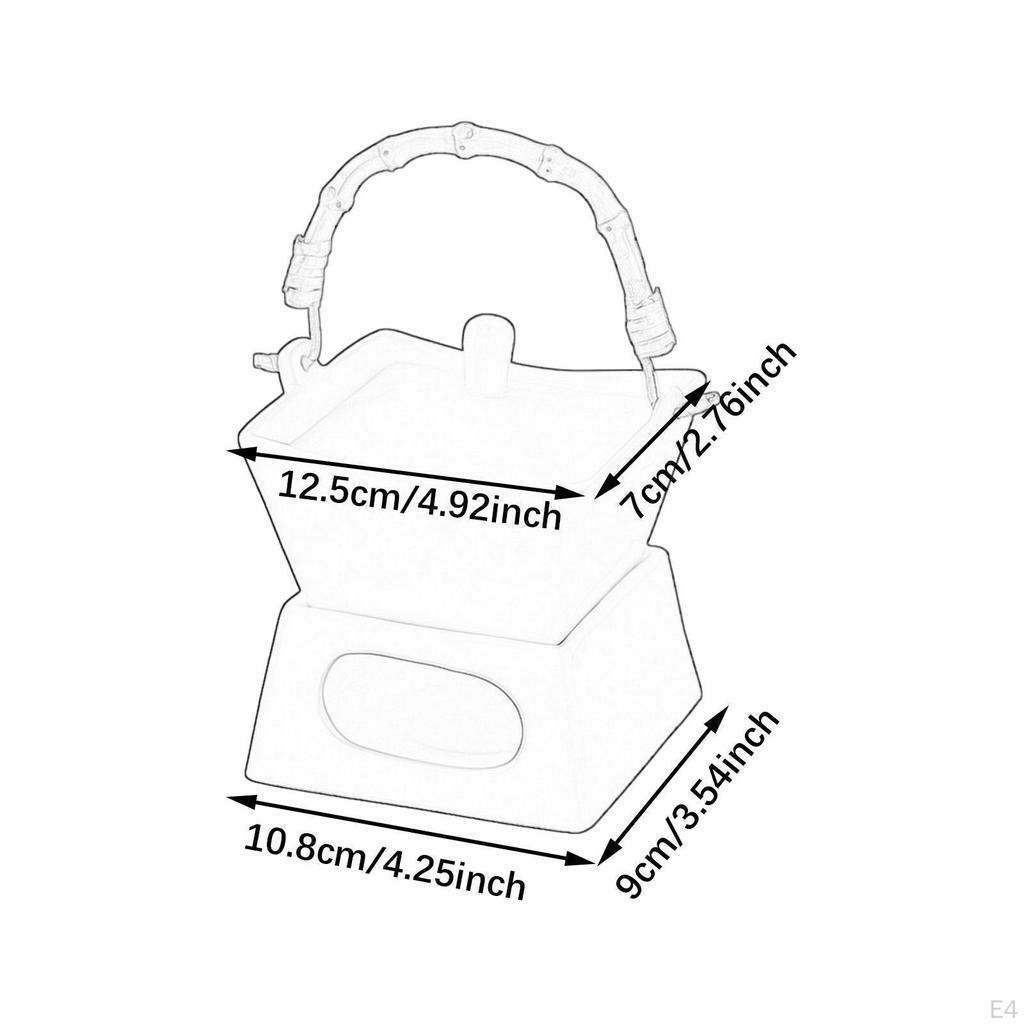 Ceramic Butter Warmer Set Porcelain Melting Pot and Lid Fondue Chocolate for