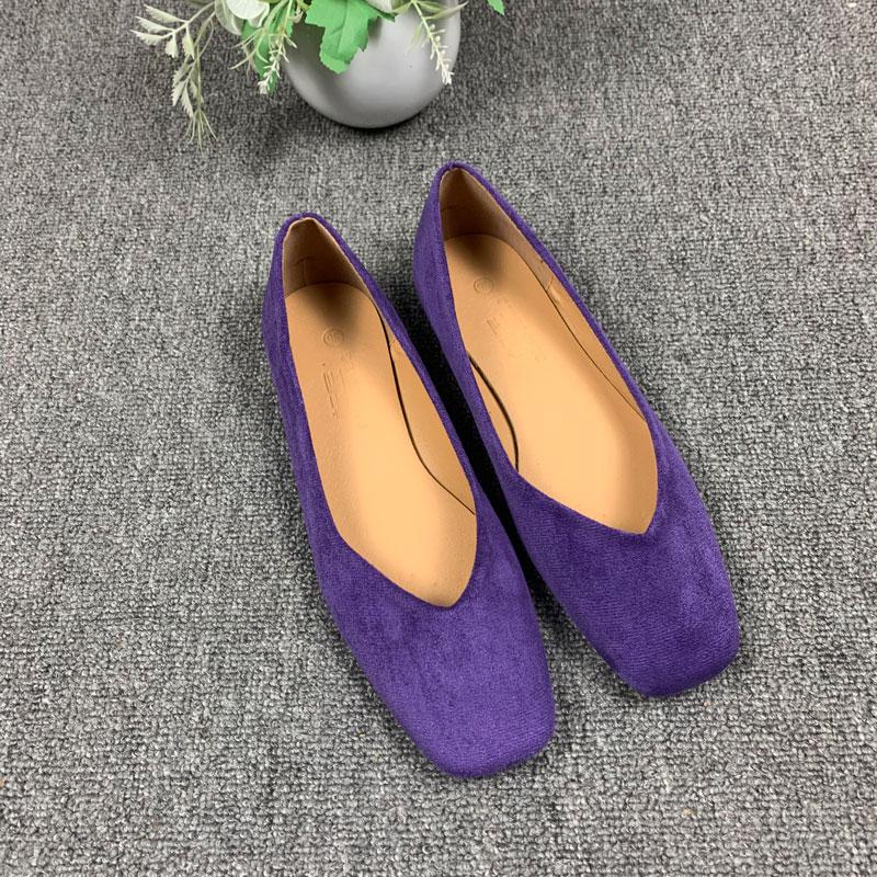 Fashion Flat Shoes for Women 2025 Spring Autumn Solid Square Toe Black Women's Shoes Large Size 43-44 Small Size 31-32 Ladies Shoes