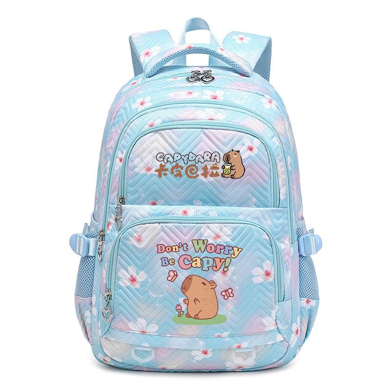 

Cute Capybara Boys Girls School Backpack For Teenage Youth Girls Kawaii Student Kids Rucksack Laptop Books Bag Mochila синий