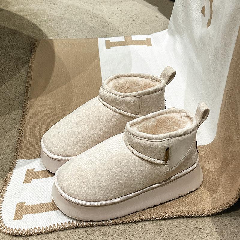 Women's winter bags and cotton shoes, velvet and waterproof, wear high-top cotton tows indoors and outdoors to keep warm, and pedal snow bo