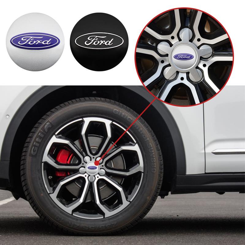 AJD1 56mm 4Pcs Wheel Center Hubcap For Ford Focus Mondeo Edge Ecosport Ranger Fiesta Fusion Kuga Car Styling Logo Exterior Accessorie