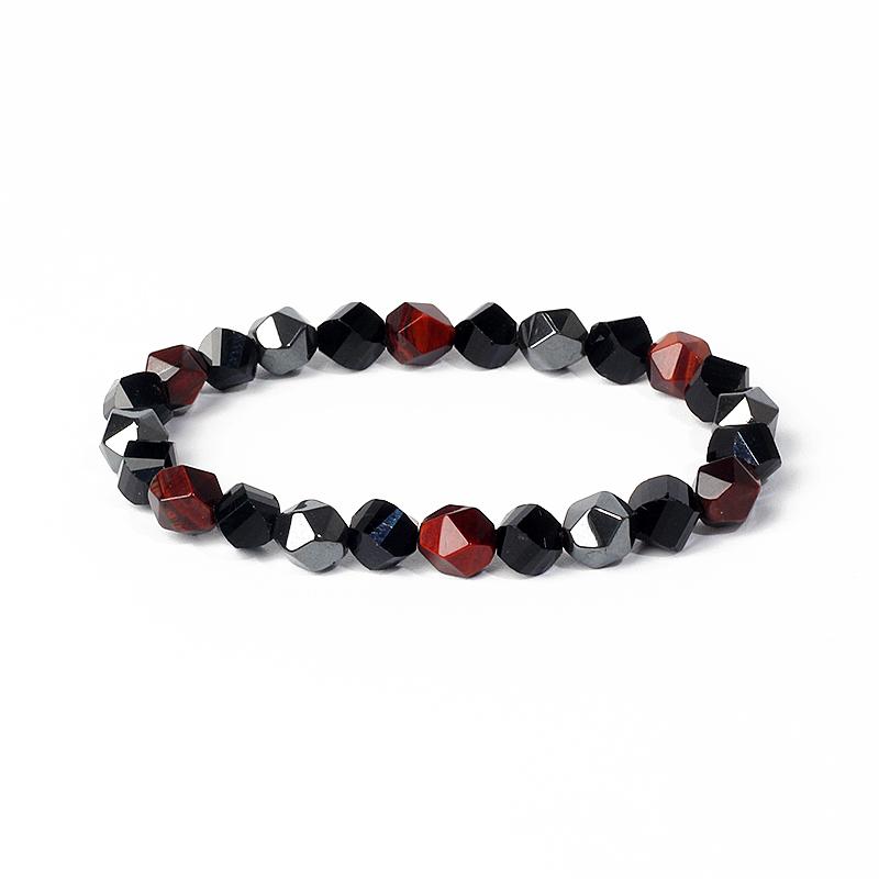 Facted Obsidian Hematite Tiger Eye Bracelets for Magnetic Health Protection Soul Jewelry Nature Stone Beads Bracelet Men Pulsera