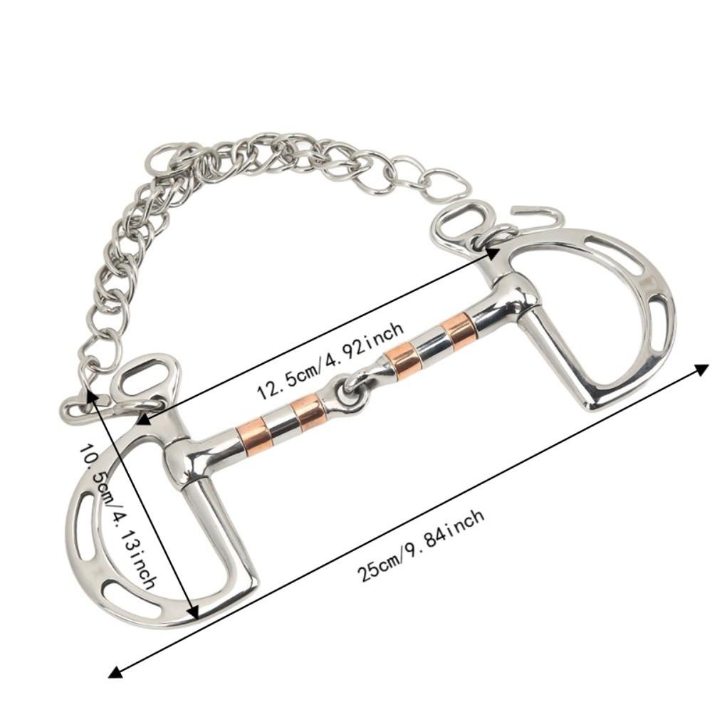Copper Horse Snaffle Bit Durable Horse Mouth Bit Portable Stainless Steel Horse Bit  Horse Training