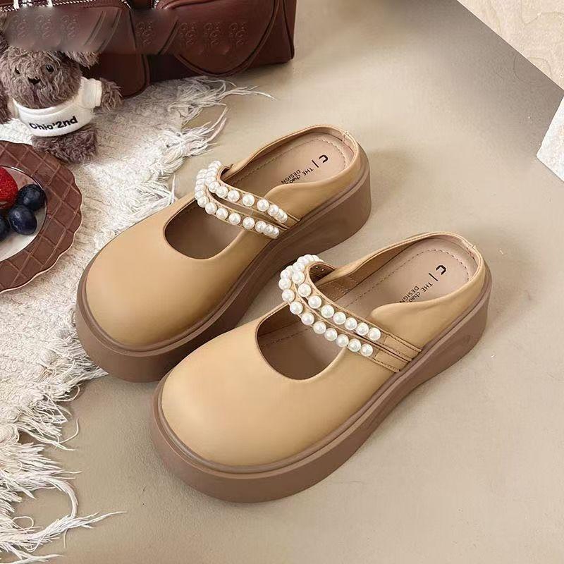 Inner height increase French shallow mouth flat sole shoes women's 2025 spring skirt wedge Mary Jane shoes