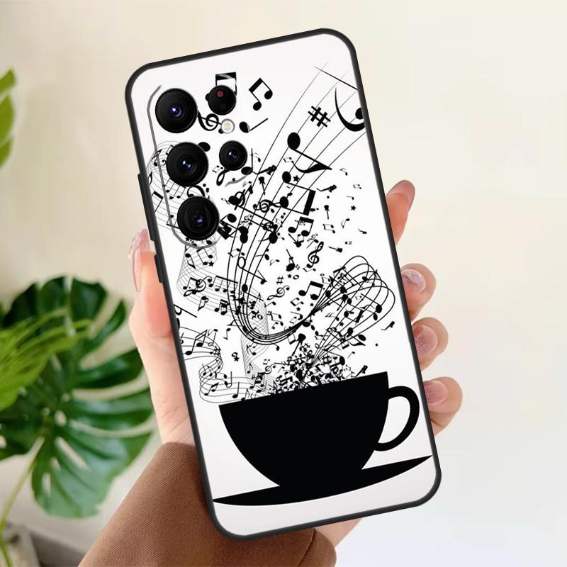Musical Music Note Soft Case For Samsung Galaxy S25 S21 S22 S23 S24 Ultra S9 S10 Plus S20 FE S24 FE Phone Cover