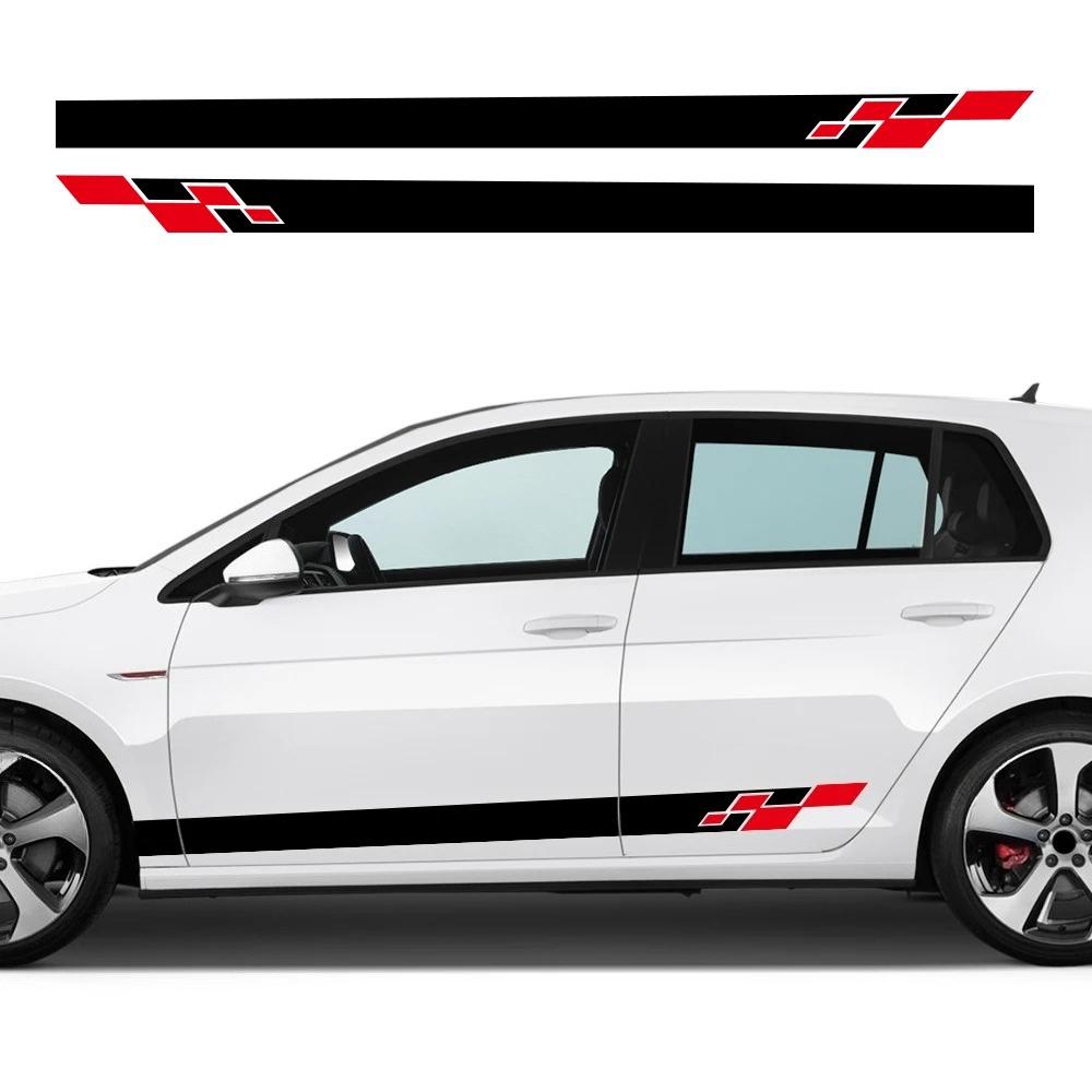Adesivo Laterale Portiera Auto Per Volkswagen VW Golf 5 MK7 MK6 Polo MK8 Rline GTI GTD Strisce Sportive Decorazione Decalcomania Accessori Tuning Auto