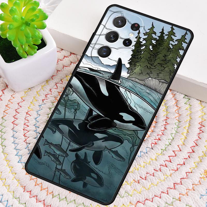 Orcas Killerwale Weiche Silikon-Handyhülle Für Samsung Galaxy note 10 pro S26 S25 S24 S23 S22 S21 Plus S25Ultra Hülle Cover