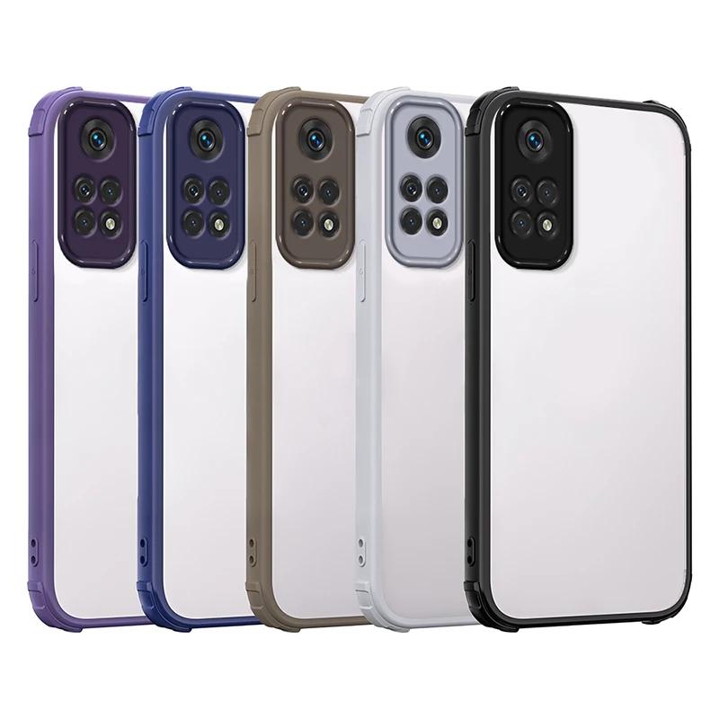 Luxury Transparent Anti Fall Phone Case for Redmi Note 10 10S Note 11 Pro Note 12 Pro Clear Shockproof Bumper Back Cases Cover