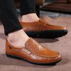 Men's Slip-On Leather Toad Shoes - Spring 2024 Casual Business, Soft Sole, British Style, Lazy Driving Shoes, Model 8019.