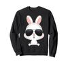 Cool Rabbit Funny White Bunny Face with Sunglasses.
