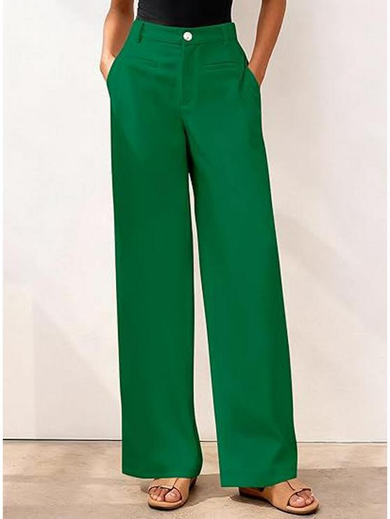 European-American High-Waisted Wide-Leg Women's Suit Pants - Simple Drapey Style for Spring/Summer Business Casual