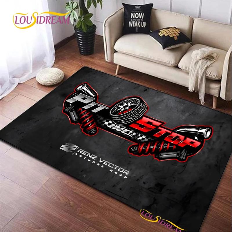 Fashion BBS Racer 3D Carpet for Living Room Bedroom Table Decor Rugs Kitchen Door Kids Un-slip Floor Mats Alfombra Birthday Gift