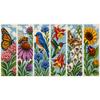 Stamped Cross Stitch Bookmark Set 6Pcs 14CT Floral Animal Pattern with Thread Needle for Adults