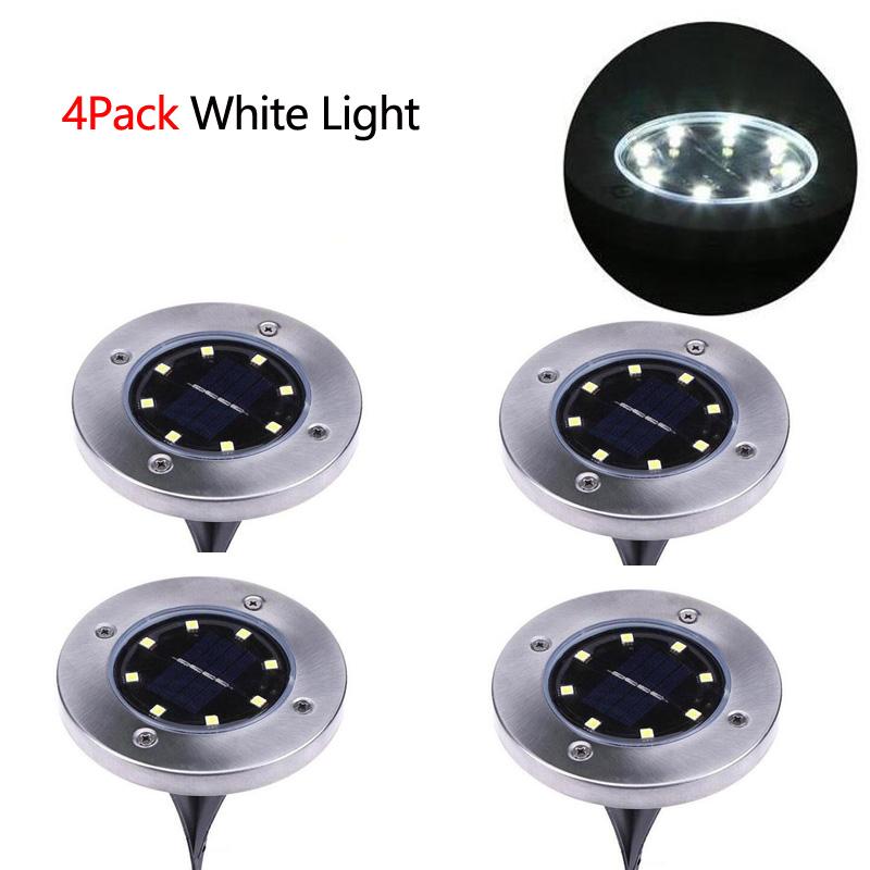8LED Solar Ground Lights Waterproof Outdoor In-Ground Landscape Lighting for Garden Patio Pathway Lawn Bright Garden Solar Lamp
