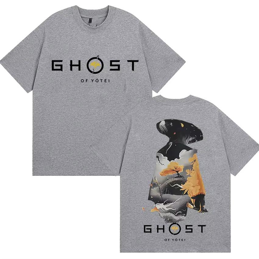 Ghost of Yotei Japan Grafik T-Shirts Herren Harajuku Kleidung Kurzarm-T-Shirts Lässiges Frühling Sommer Kurzarm-Oberteil