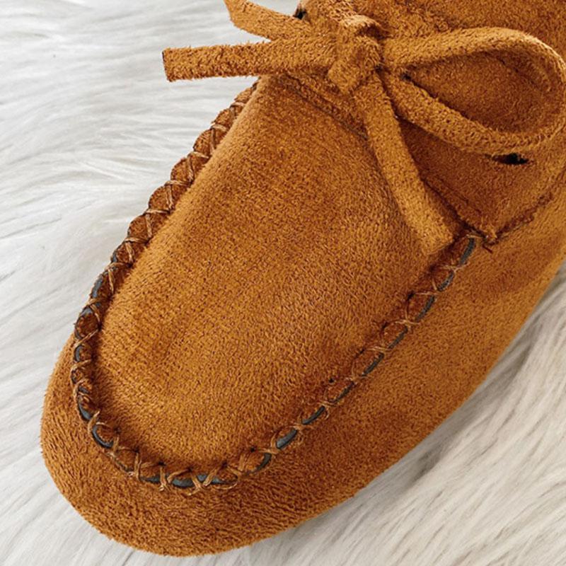 Winter Shoes Women Casual Flat Shoes Women's Moccasins Soft Loafers Classic Warm Plush Bow Slip On Female Cotton Shoes WSH5195