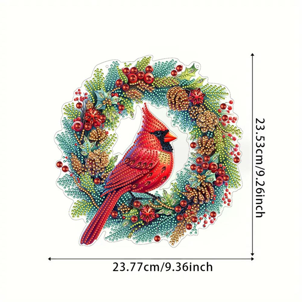 Special Shaped Diamond Painting Wall Decor Wreath Acrylic Christmas Crystal Painting Wreath for Home Window Door Decor Gifts