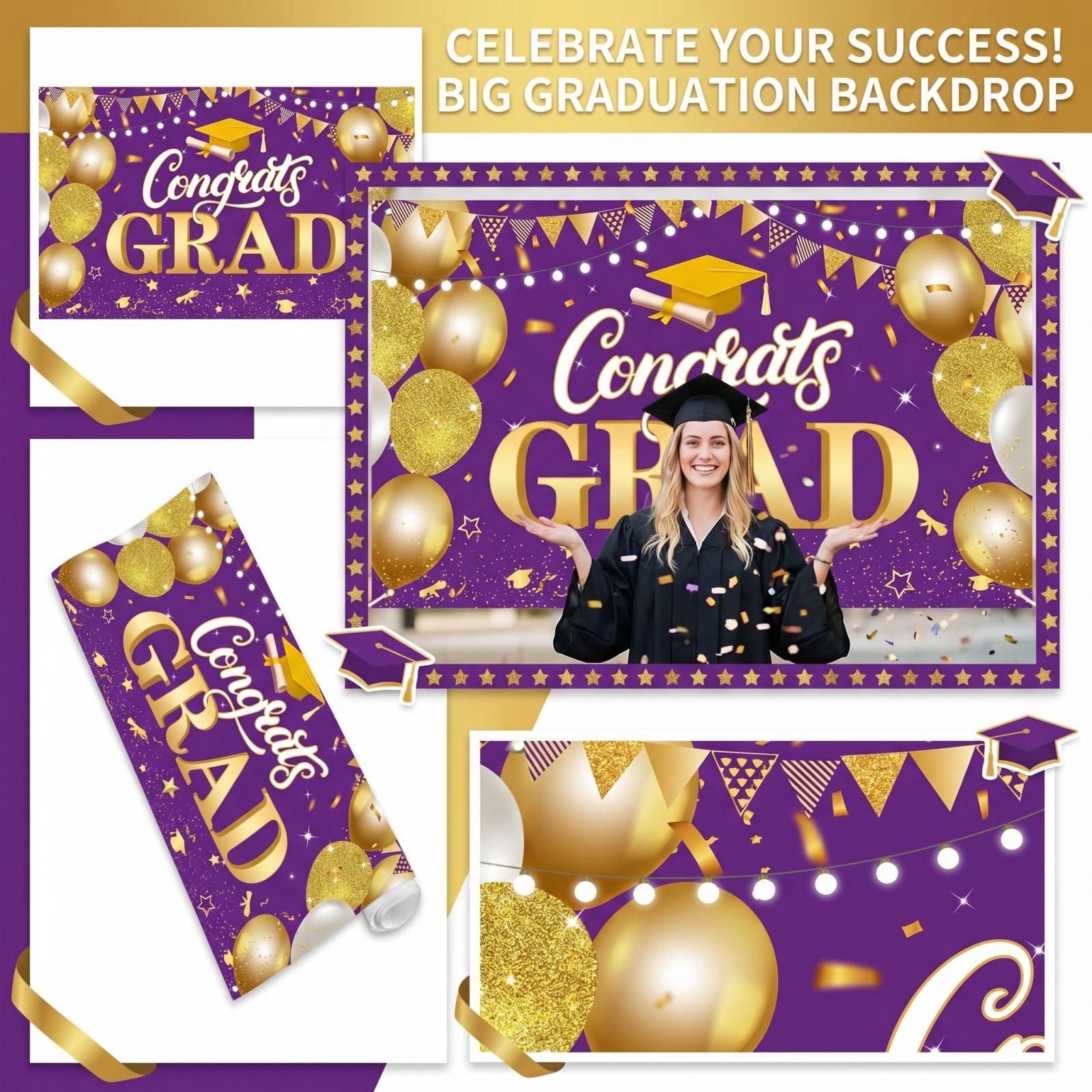 Graduation Party Background Cloth Hanging Flag Decoration Background Photo Flag one size