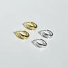 Double Row Silver Hoops Earrings