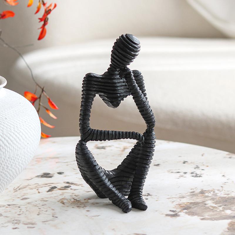Simple Modern Creative Hollow Thinker Jewelry Sample Room Home Entrance Cabinet Character Sculpture Abstract Ornaments