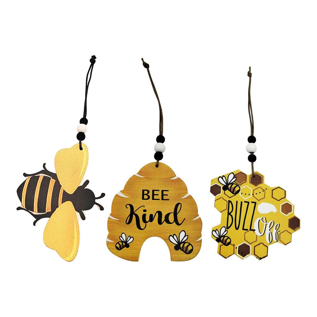 Bee Sign Decor Art Wood Bees Cutout Crafts Cute Bee Honey Bee Day Wall Tree Hanging Ornaments