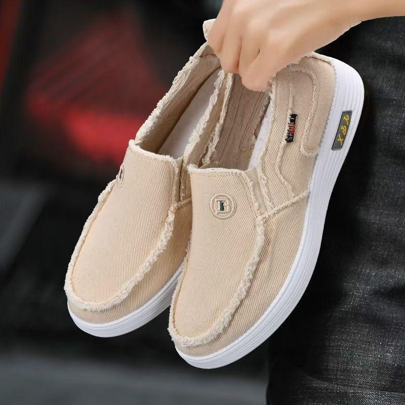 

Новые туфли Old Beijing Cloth, мужские парусиновые туфли, дышащая и удобная спортивная обувь 39 бежевый