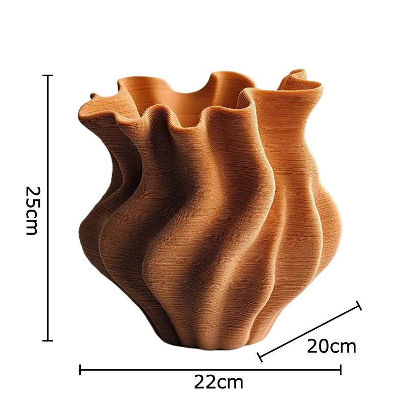 Nieregularny Pognieciony Wazon Kreatywne Nieregularne Skręcone Ozdoby Dekoracja Biurka Abstrakcyjne Rękodzieło Rzeźba z Żywicy Estetyczny Wystrój Pokoju