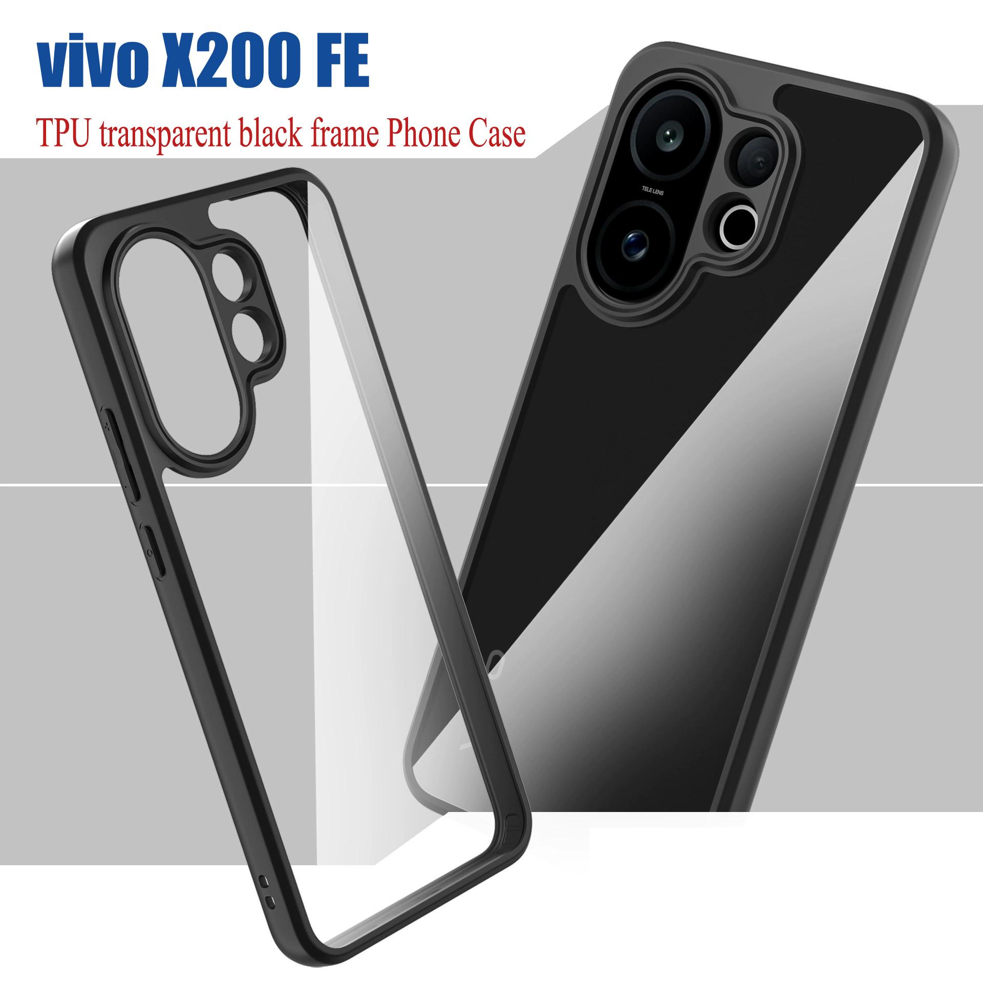 

Чехол для Vivo X200 FE 5G Для Чехол для Vivo X200 FE 5G Противоударный чехол для телефона Черная рамка Чехол Для Vivo X200 FE 5G vivo X200 FE чёрный