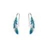 Boucles d'Oreilles en Argent Sterling 925 Pour Femmes Tendance Géométriques Bleu Plume Boucle d'Oreille Bijoux Prévenir l'Allergie Fête Cadeau Accessoires