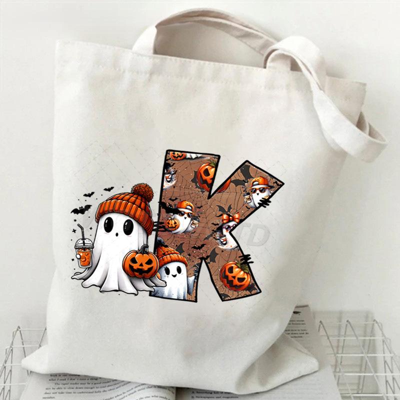 26 Letters Personalized Printing Trend Handbag Commuter Shoulder Bag Canvas Bag