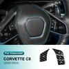 Real Carbon Fiber For Chevy Corvette C8 2020 2021 2022 2023 2024 2025 Steering Wheel Button Cover Trim Interior Accessories
