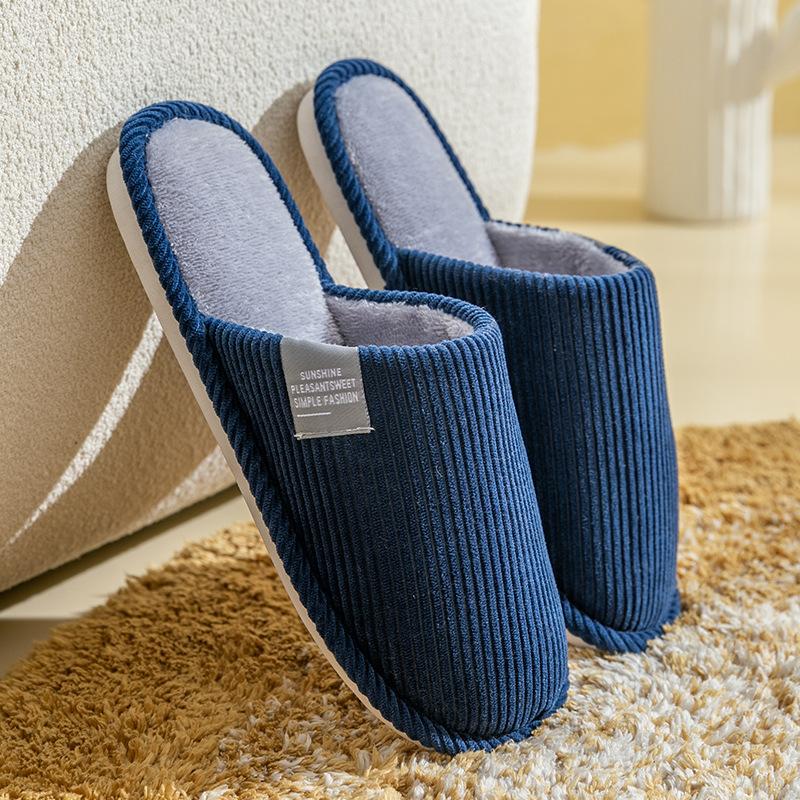 Autumn and Winter Home Cotton Slippers Couple Indoor Home Non-slip Thick Bottom Warm Plush Slippers